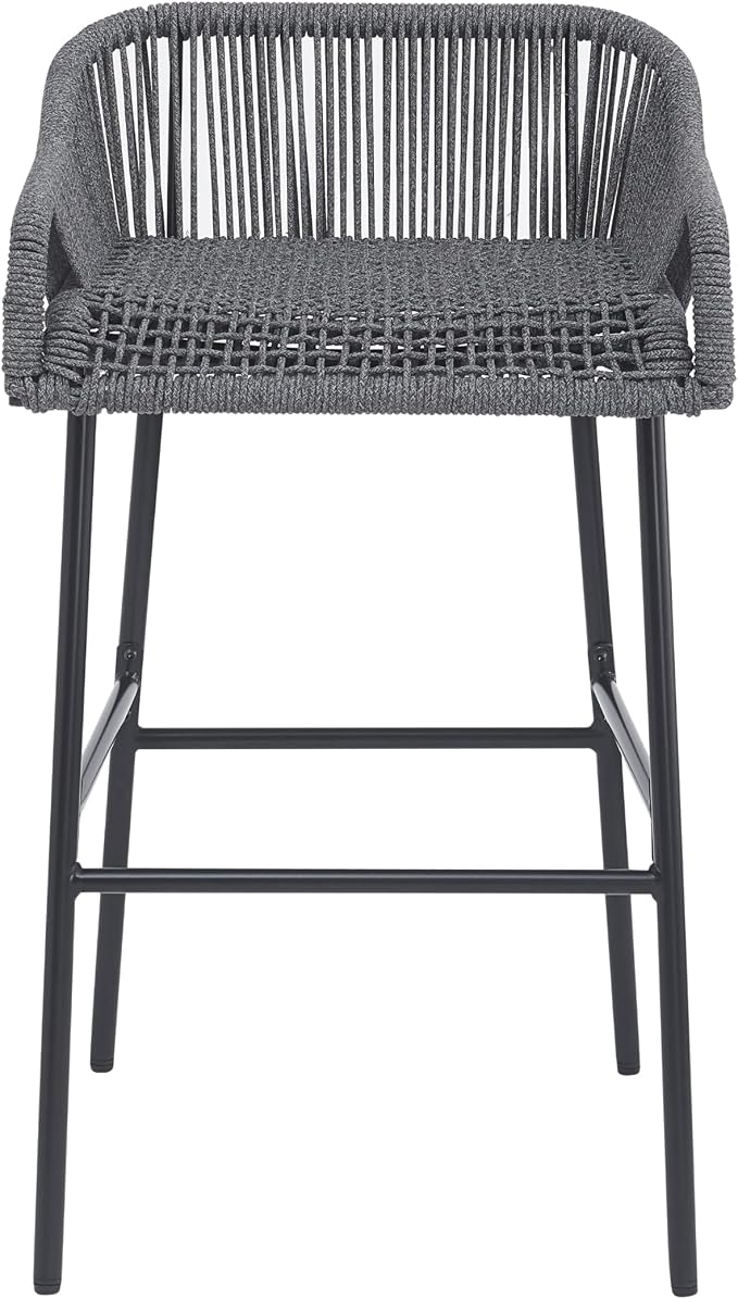 Christopher Knight Home Sivir Outdoor Barstool Set of 2, Patio Woven Rope Bar - Image 13