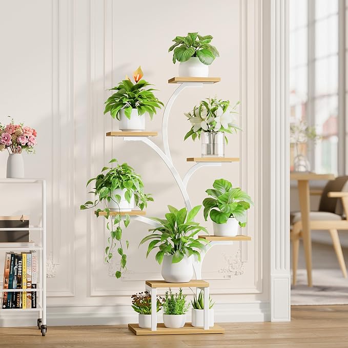 Plant Stand Indoor with Grow Lights, 7 Tiered Indoor Plant Shelf, Metal Plant - Image 7