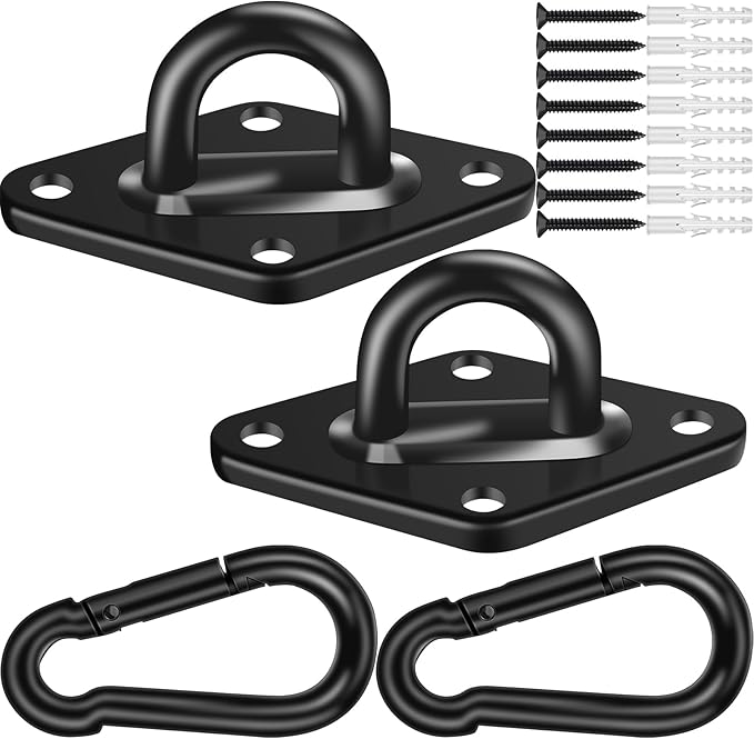 Hammock Hooks 2 Pack, Heavy Duty Hammock Hanging Kit, M8 Pad Eye Hanging Hooks by Feanron