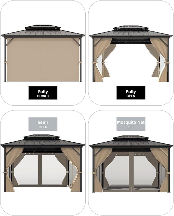 GarveeLife Hardtop Gazebo 12 ft x14 ft - Image 5