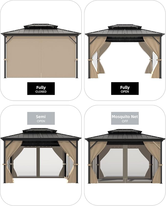 GarveeLife Hardtop Gazebo 10 ft x14 ft - Image 5