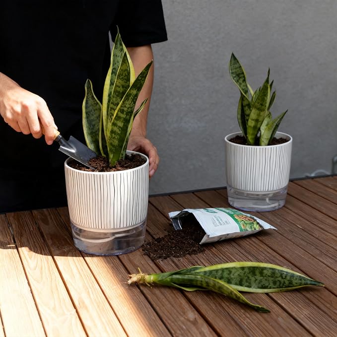 3 Pack Self Watering Pots Set, 5.5 Inch Self Watering Pots - Image 6
