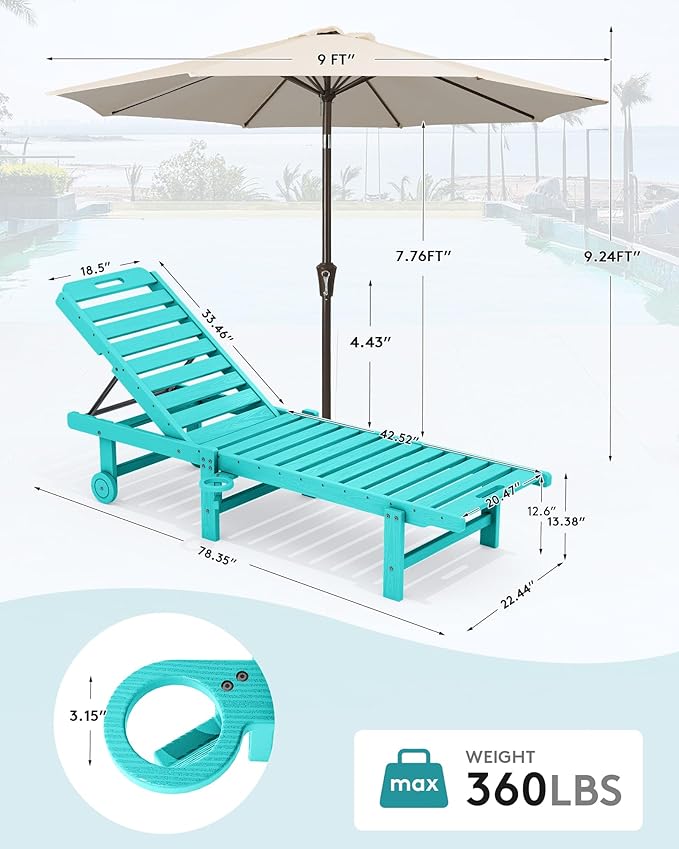 SERWALL Outdoor Chaise Lounge Set of 2 - Image 2