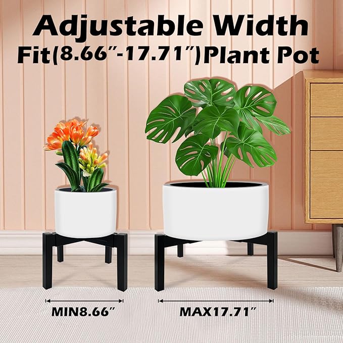 2 Pcs Heavy Duty Adjustable Metal Plant Stand - Image 4