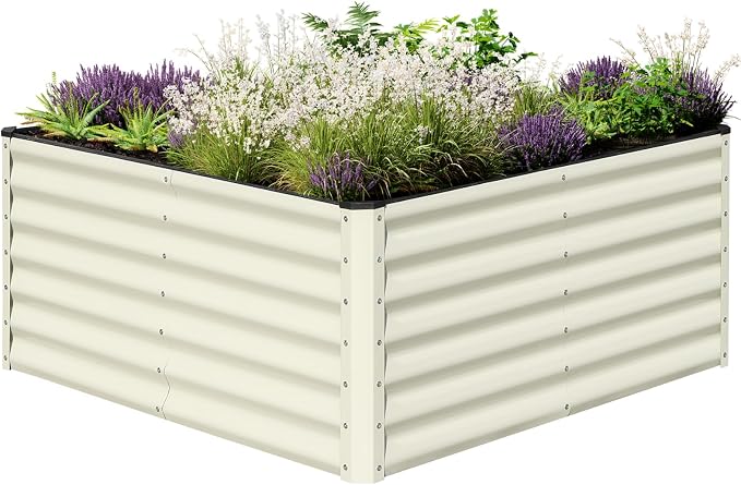 SnugNiture Galvanized Raised Garden Bed 4x4x2FT Outdoor Large Metal Planter Box by snugniture