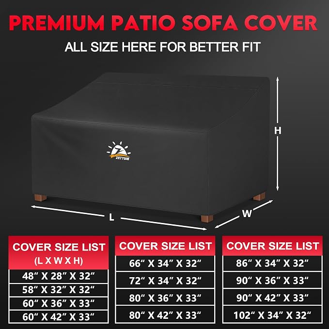 Zettum Patio Sofa Cover 86 Inch - Image 3