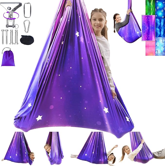 Sensory Swing for Kids and Adults Indoor & Outdoor Double Layer Therapy Cuddle by Heyfriday
