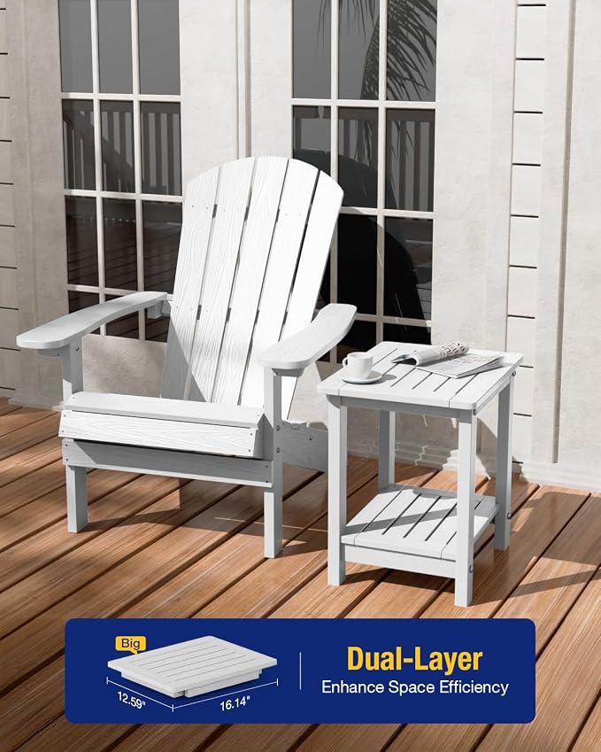 YEFU Outdoor Side Table for Patio: 16" HIPS Weather - Image 4
