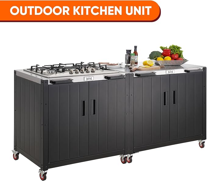 Gas Grill, Movable Outdoor Gas Stove Stainless Steel Top - Image 8