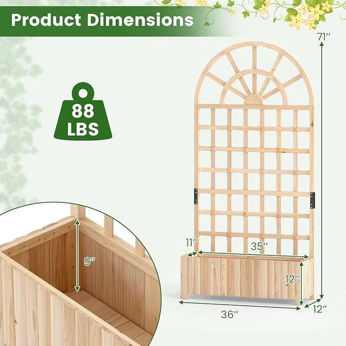 Giantex Wooden Raised Garden Bed - Image 5