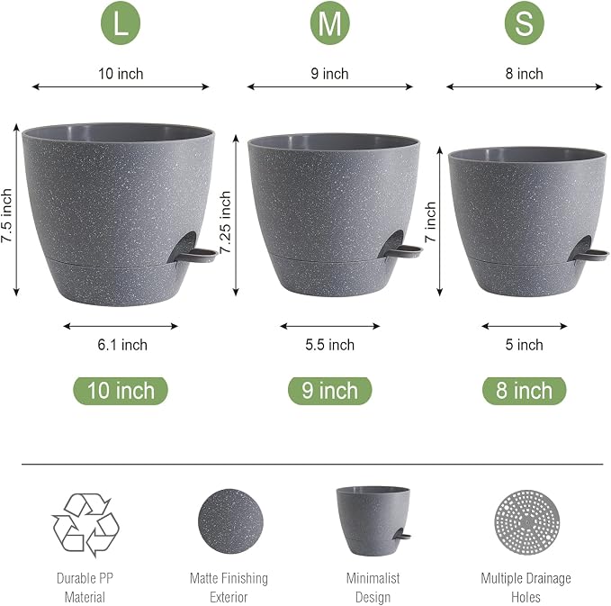 10/9/8 inch Self Watering Pots - Image 3