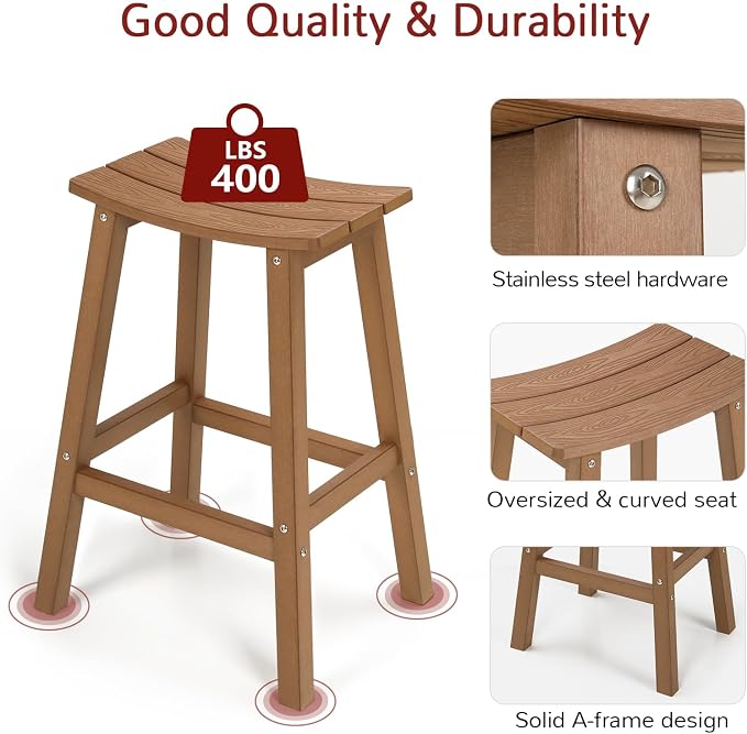 Stoog All-Weather Bar Stools Set of 4, Patio Barstools, Never Rot or Fade - Image 5