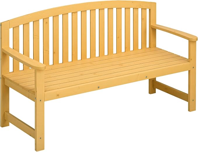 Outsunny 56" Outdoor Wood Bench, 2-Seater Garden Bench by Outsunny