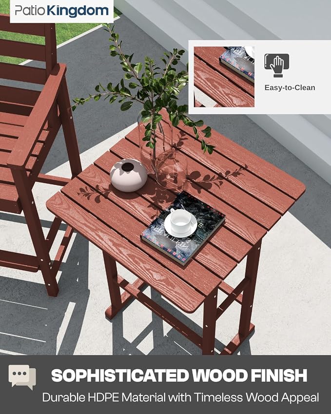 Bar Height Adirondack Chairs and Table Set, Outdoor Patio Bar Set - Image 5