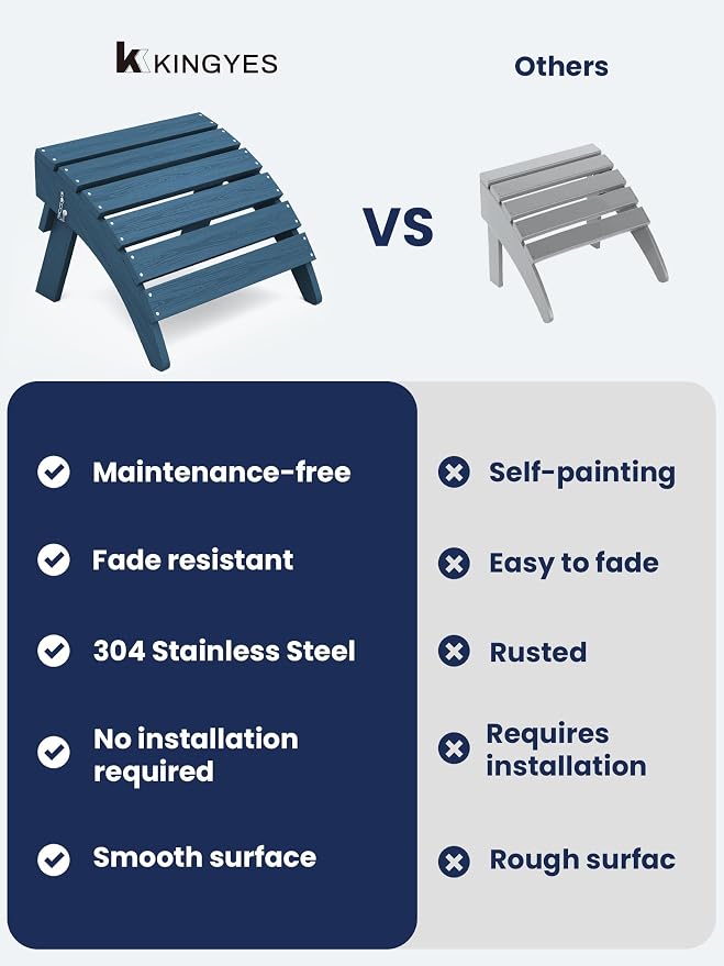 KINGYES Folding Adirondack Ottoman - Image 8