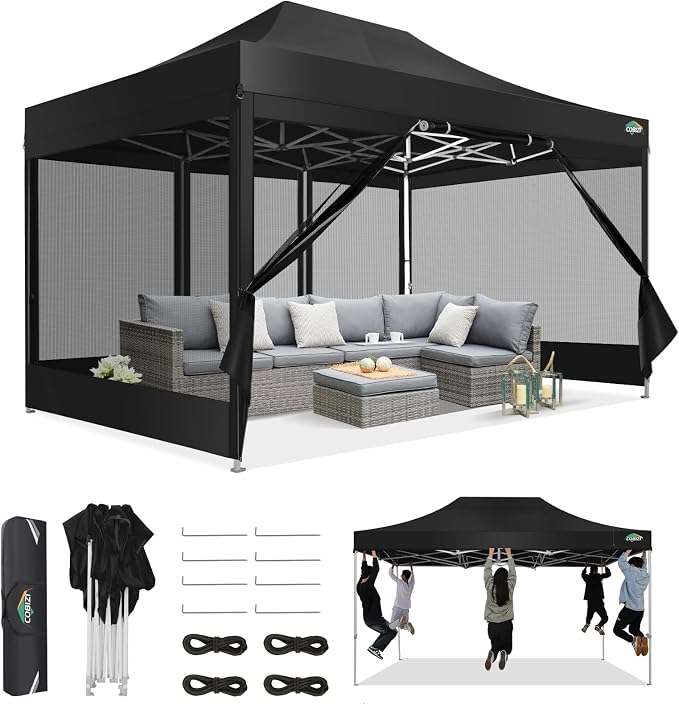 COBIZI 10x15 Canopy Tent, Heavy Duty Pop up Canopy by COBIZI