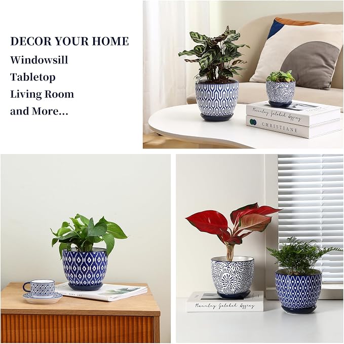 Selamica Ceramic Plant Pots, 5.6 Inch Flower Pots - Image 6