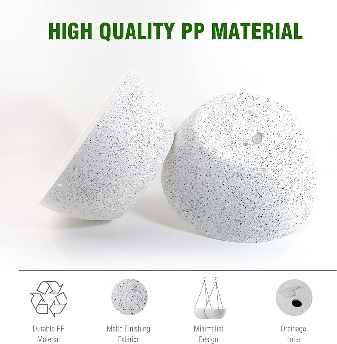WOUSIWER 13 inch 2Pack Large Hanging Planters - Image 3