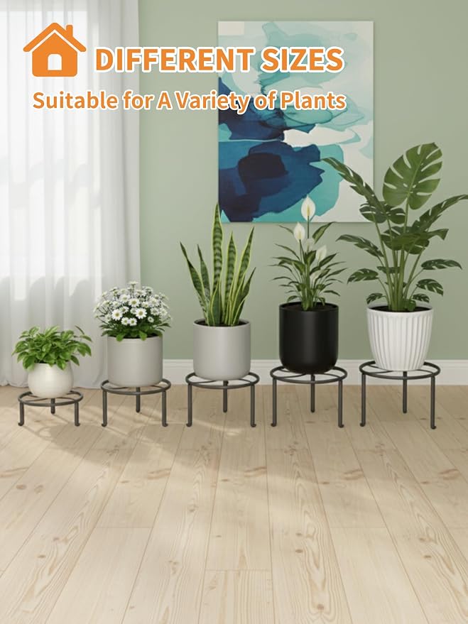5 Pack Metal Plant Stands Anti-Rust Iron Heavy Duty Potted Holder - Image 7