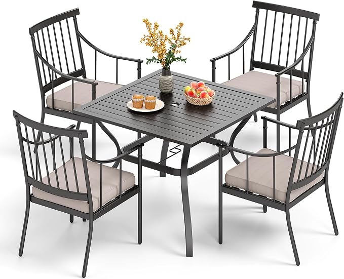 PHI VILLA 5 Piece Outdoor Dining Set by PHIVILLAThepioneerofcomfortablehouseholdsupplies