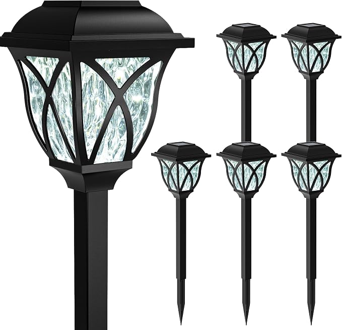 GIGALUMI 6 Pack Solar Lights Outdoor Waterproof, LED Solar Garden Lights - Image 7