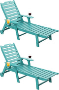 Carauci Lounge Chair Outdoor Set of 2, HDPE Chaise Lounge by Carauci
