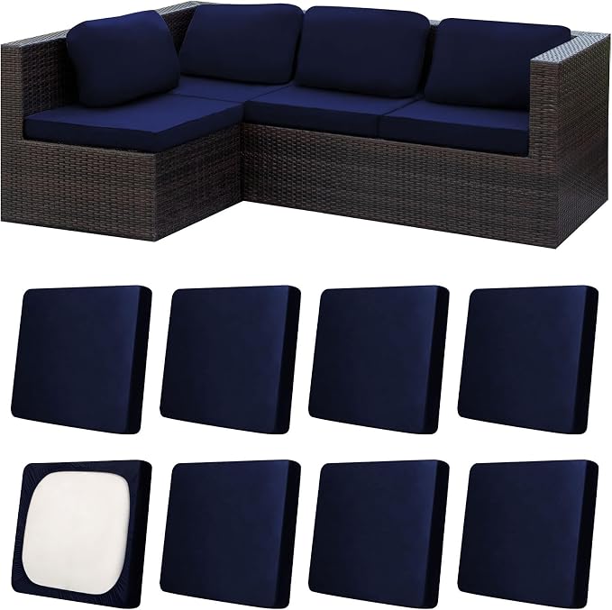8Pcs Patio Cushion Covers, Outdoor Cushions Covers, Stretch Cushion Covers by Unknown