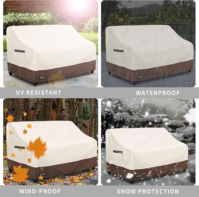 Patio 3-Seater Sofa Cover, 3 Seater Outdoor Couch Cover Waterproof Couch Covers - Image 6