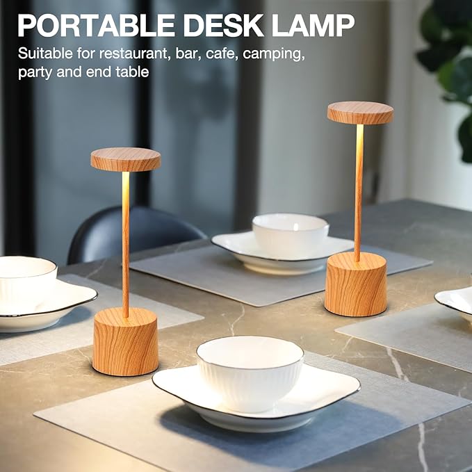 Kakanuo Wooden Rechargeable Cordless Lamp - Image 3