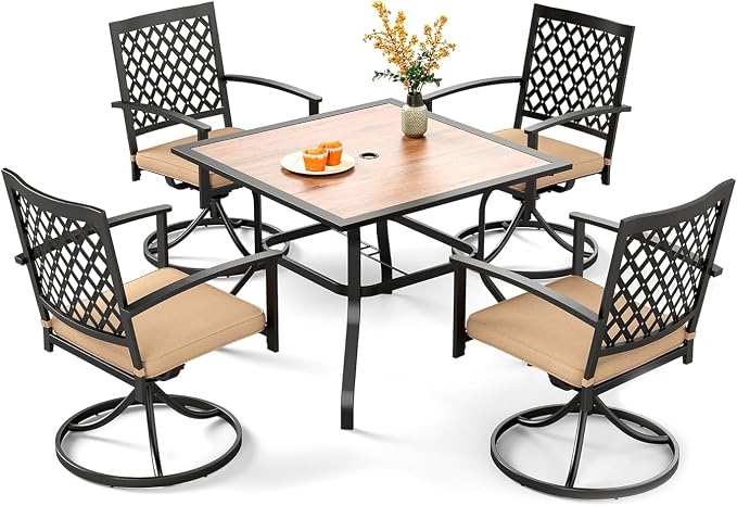 PHI VILLA 5 Pieces Outdoor Dining Set by PHIVILLAThepioneerofcomfortablehouseholdsupplies