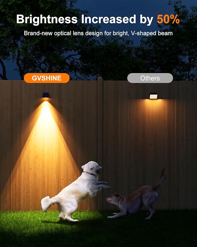 12 Pack Decorative Solar Powered Fence Lights Outdoor Waterproof - Image 2