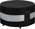 Round Patio Bar Height Table and Chair Cover Black Grey Waterproof Up to 10000pa by Wnanan