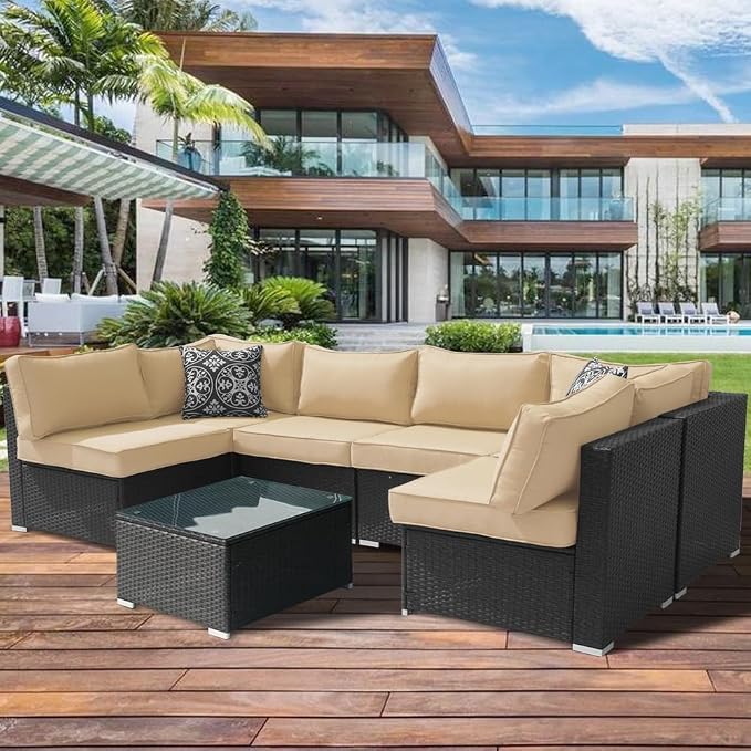 14Pcs Outdoor Cushion Covers Replacement Washable w/Zipper - Image 7