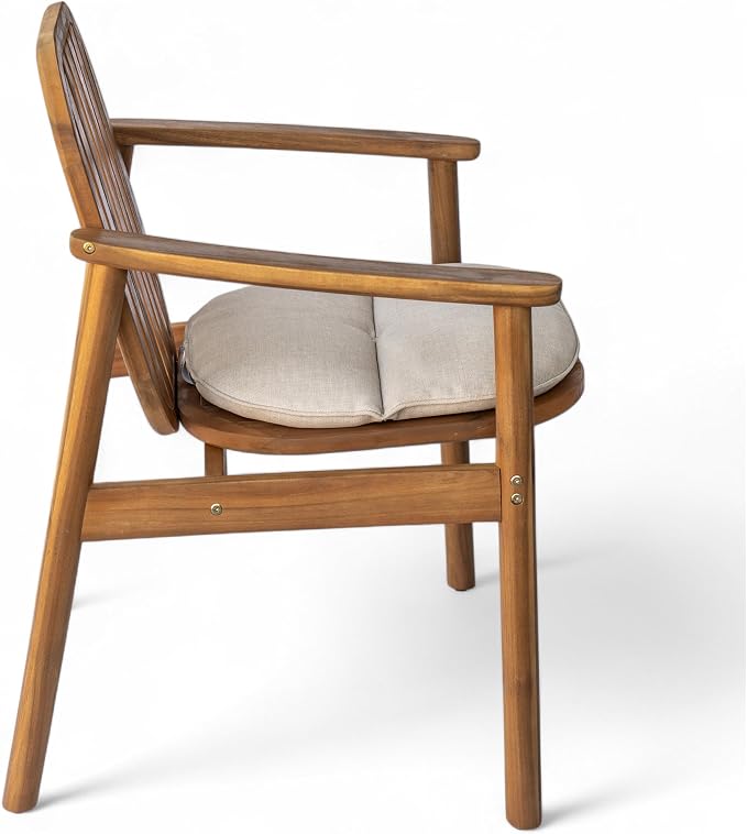 Christopher Knight Home Meja Acacia Wood Outdoor Dining Set - Image 7