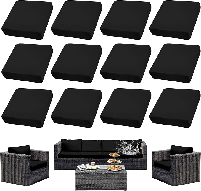 Outdoor Cushion Covers Set, Replacement by SUKAIKEQA
