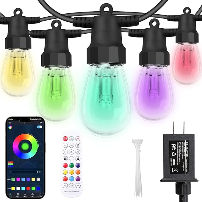 Outdoor String Lights 50FT, Outdoor Lights by CAWWS