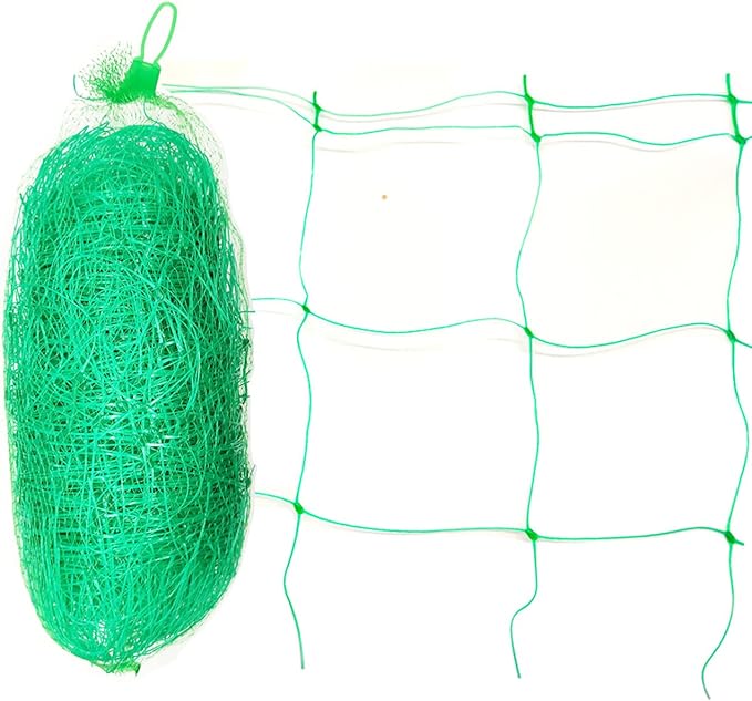 Green Polypropylene Garden Trellis Netting 6.5x100 ft, Heavy Duty Plant Support by HHTHH