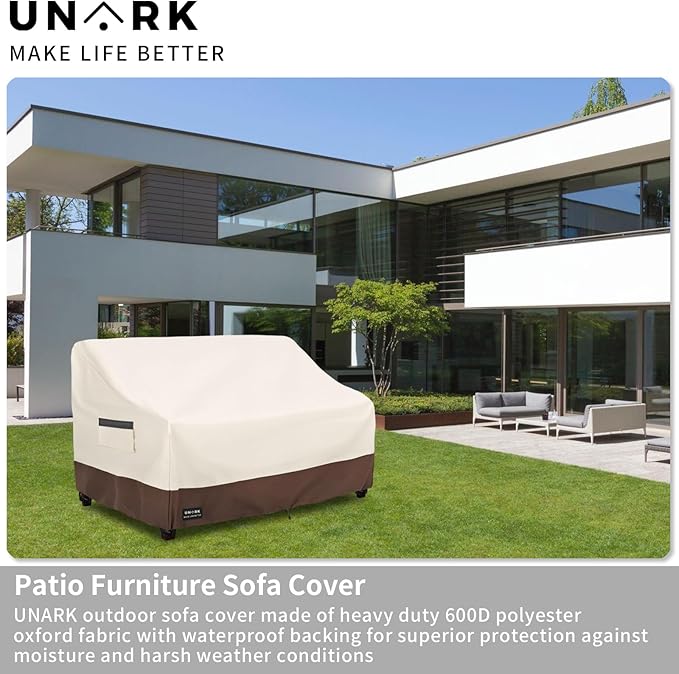Outdoor 2-Seater Loveseat Cover, Waterproof Heavy Duty Patio Furniture Covers - Image 3