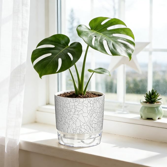 3 Pack Self Watering Pots for Indoor Plants, 4+5.5+6.3 Inch Self Watering Plant - Image 6