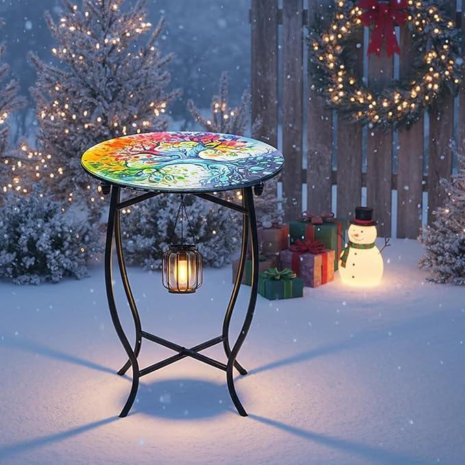 Fashion&cool Outdoor Side Tables, Weather Resistant Metal End Table Side Table - Image 3