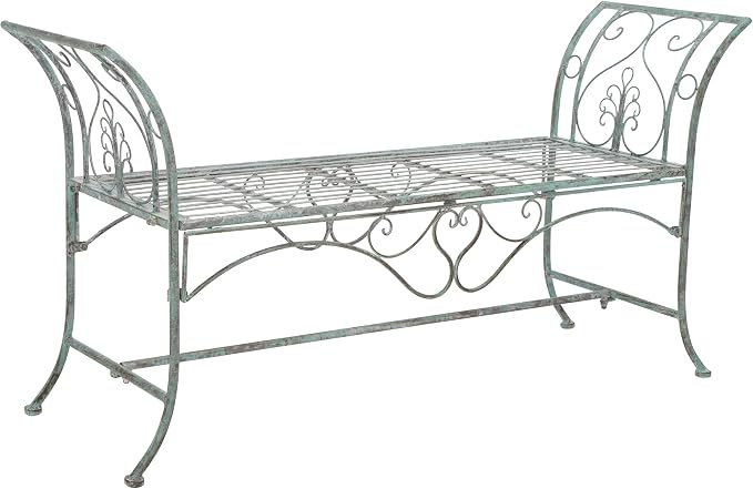 SAFAVIEH Outdoor Collection Adina Victorian Antique Dark Green Wrought Iron - Image 6