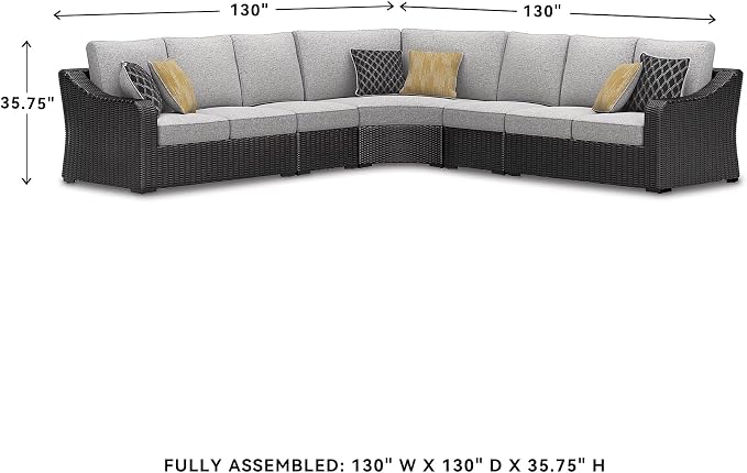 Signature Design by Ashley Beachcroft Curved Modern 5-Piece Outdoor Sectional - Image 3
