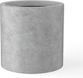 Kante 12.6" Dia Round Concrete Planter, Modern Style Large Cylindrical Plant Pot by Kante