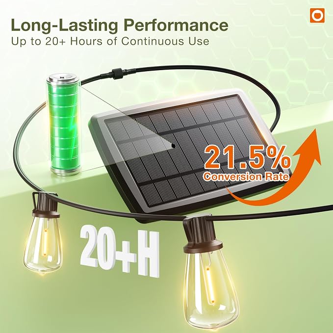 addlon 78 FT Solar String Lights Waterproof, Patio Lights Solar Powered - Image 2