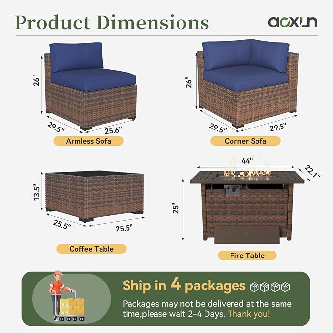 Aoxun 11 Piece Patio Furniture Set - Image 7