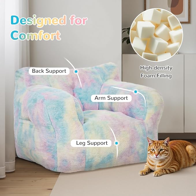 Pamapic 32" Bean Bag Chair, Single Sofa, Ultra Soft Dutch Velvet, Fluffy - Image 5
