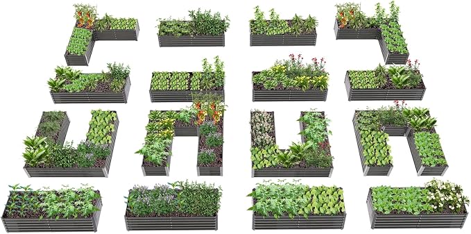 A ANLEOLIFE Set of 16, 18 Inch Tall Galvanized Raised Garden Beds Kit, by AAnleolife