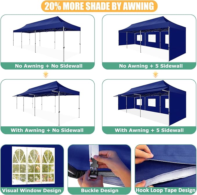 COBIZI 10x30 Pop Up Canopy Tent - Image 6