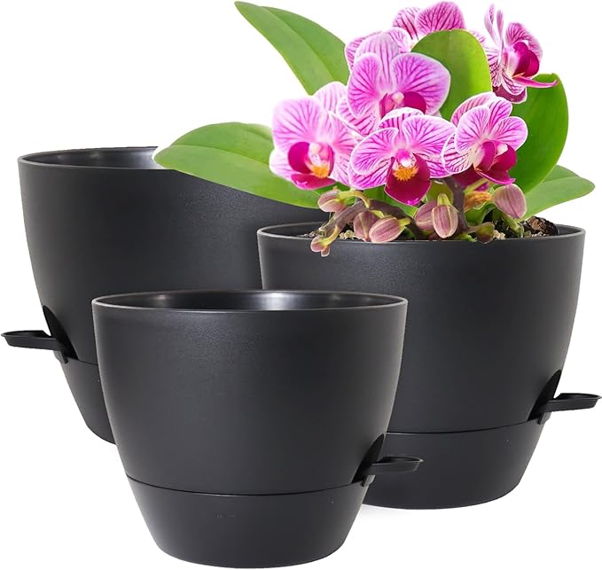 12/10/9 inch Large Self Watering Pots, Plant Pots by WSMKSZ