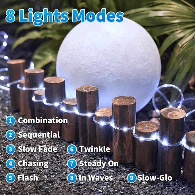 Solar Rope Lights 39FT 100LEDs, IP65 Waterproof Outdoor String Light, Palm Tree - Image 4